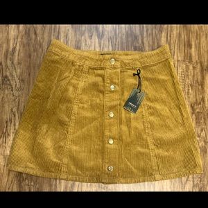 F21 black label Corduroy Button Front  mini Skirt